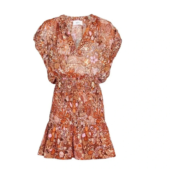 A.L.C. Silk Carly Floral Smocked Mini Dress Size 00 NWT - Picture 3 of 15